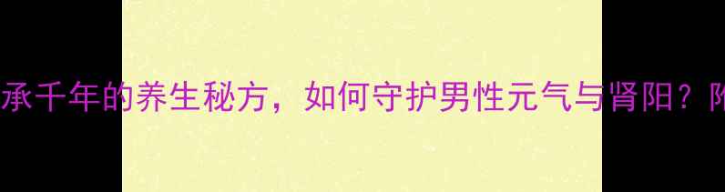 护元丹传承千年的养生秘方如何守护男性元气与肾阳附详细功效