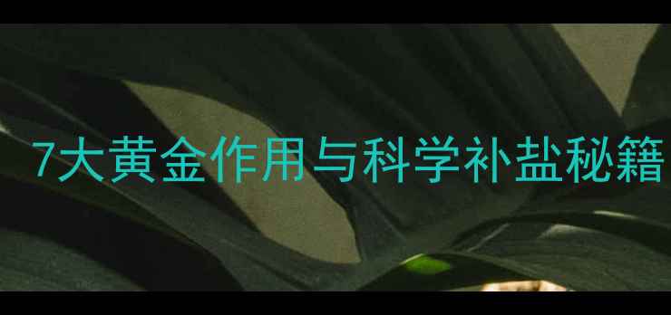 无机盐养生指南7大黄金作用与科学补盐秘籍附每日食谱