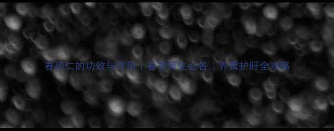 图片 春砂仁的功效与作用｜春季养生必备｜养胃护肝全攻略