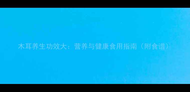 木耳养生功效大营养与健康食用指南附食谱