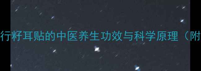 权威王不留行籽耳贴的中医养生功效与科学原理附使用指南