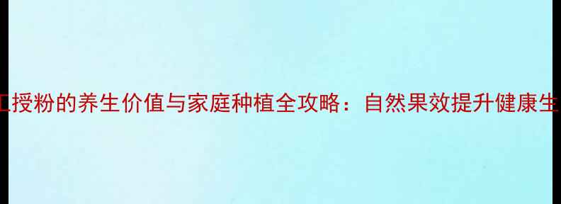 柠檬人工授粉的养生价值与家庭种植全攻略自然果效提升健康生活品质