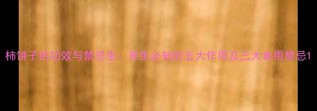 柿饼子的功效与禁忌全养生必知的五大作用及三大食用禁忌