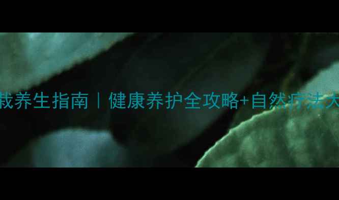 树木移栽养生指南健康养护全攻略自然疗法大公开