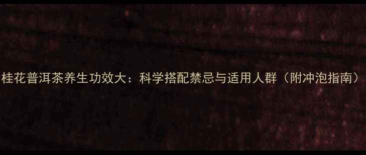 桂花普洱茶养生功效大科学搭配禁忌与适用人群附冲泡指南