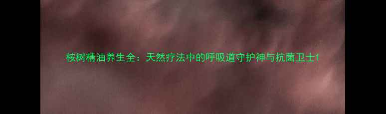 桉树精油养生全天然疗法中的呼吸道守护神与抗菌卫士