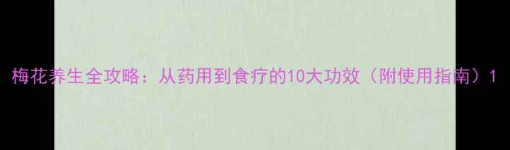 图片 梅花养生全攻略：从药用到食疗的10大功效（附使用指南）1
