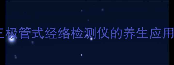 气血不足自测指南三极管式经络检测仪的养生应用与亚健康调理全攻略