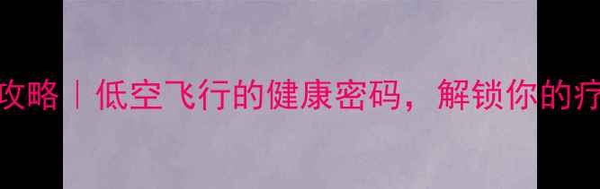 水上飞机养生全攻略低空飞行的健康密码解锁你的疗愈新方式