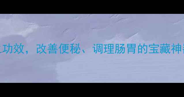 润通宝的7大养生功效改善便秘调理肠胃的宝藏神器附使用攻略