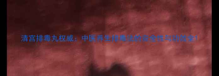 图片 清宫排毒丸权威：中医养生排毒法的安全性与功效全1