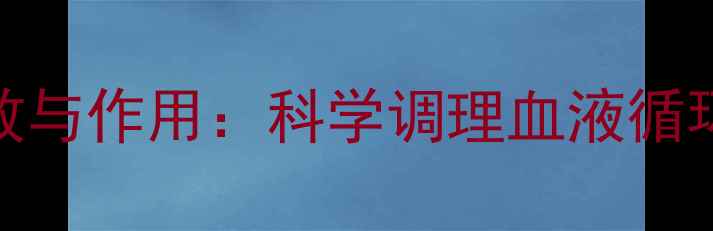 清血针的养生功效与作用科学调理血液循环焕发健康活力