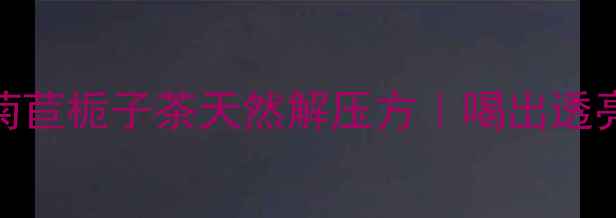 熬夜党必备菊苣栀子茶天然解压方喝出透亮肌轻盈体态