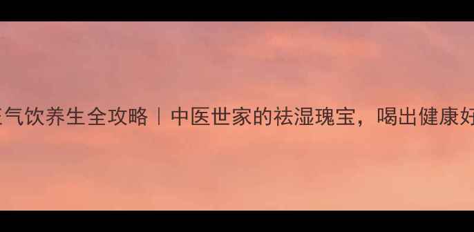王琦正气饮养生全攻略中医世家的祛湿瑰宝喝出健康好气色