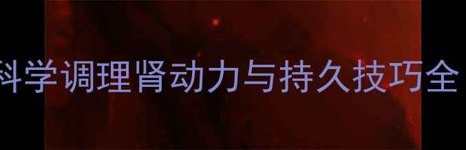 男性健康必读科学调理肾动力与持久技巧全附临床数据