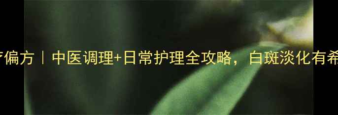 白癜风食疗偏方中医调理日常护理全攻略白斑淡化有希望