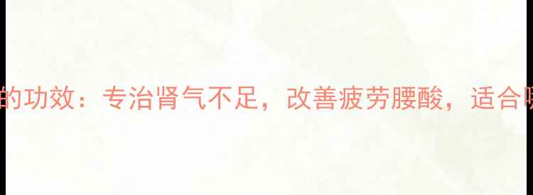 益气健肾膏的功效专治肾气不足改善疲劳腰酸适合哪些人群