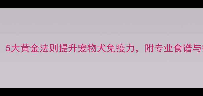 图片 科学养护指南：5大黄金法则提升宠物犬免疫力，附专业食谱与疫苗护理方案2
