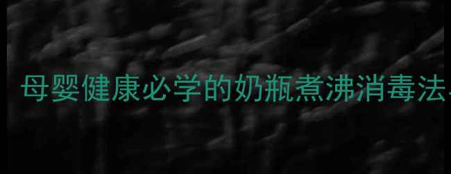 科学消毒有妙招母婴健康必学的奶瓶煮沸消毒法与日常养护指南