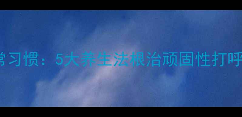 科学调理日常习惯5大养生法根治顽固性打呼噜的权威指南