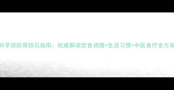 科学预防肾结石指南权威解读饮食调理生活习惯中医食疗全方案