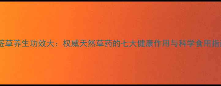 稀签草养生功效大权威天然草药的七大健康作用与科学食用指南