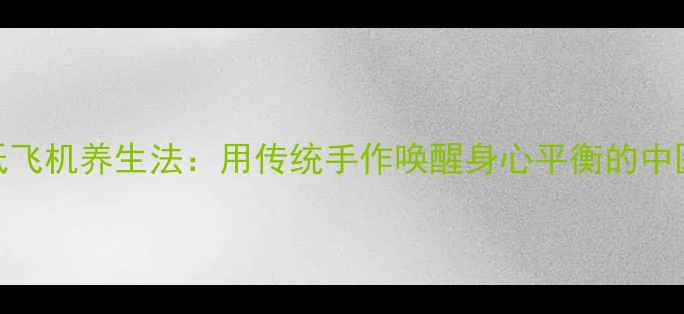 图片 立体纸飞机养生法：用传统手作唤醒身心平衡的中医智慧