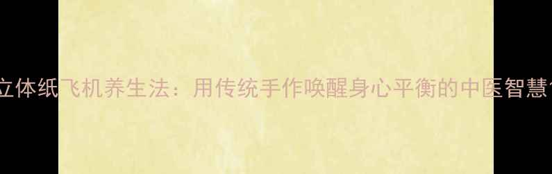 立体纸飞机养生法用传统手作唤醒身心平衡的中医智慧