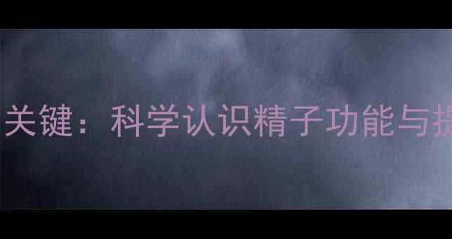 图片 精子健康是男性养生关键：科学认识精子功能与提升质量的五大策略1