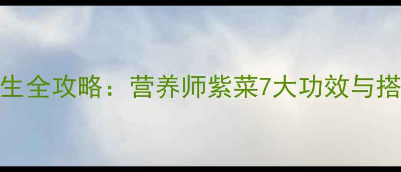 紫菜养生全攻略营养师紫菜7大功效与搭配秘籍