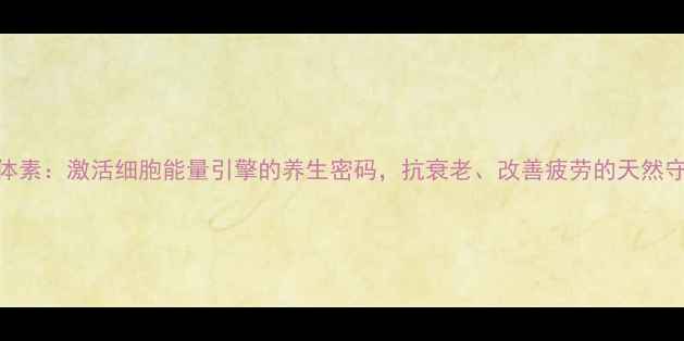 线粒体素激活细胞能量引擎的养生密码抗衰老改善疲劳的天然守护剂