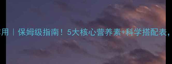 维生素功效与作用保姆级指南5大核心营养素科学搭配表养生党必看