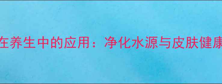 聚丙烯酰胺在养生中的应用净化水源与皮肤健康的关键科学