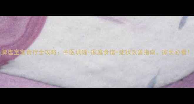 脾虚宝宝食疗全攻略中医调理家庭食谱症状改善指南家长必看
