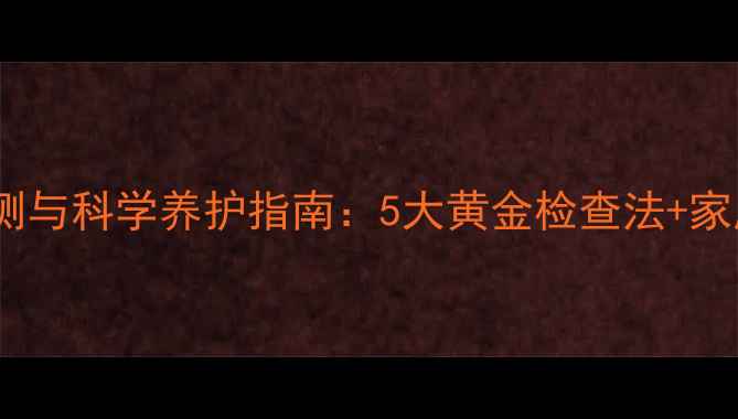 膝关节健康自测与科学养护指南5大黄金检查法家庭保养全攻略