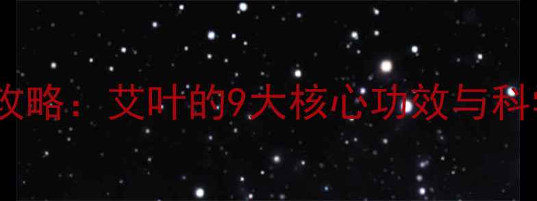 艾草养生全攻略艾叶的9大核心功效与科学使用指南