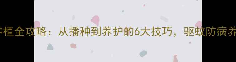 图片 艾草家庭种植全攻略：从播种到养护的6大技巧，驱蚊防病养生功效全1