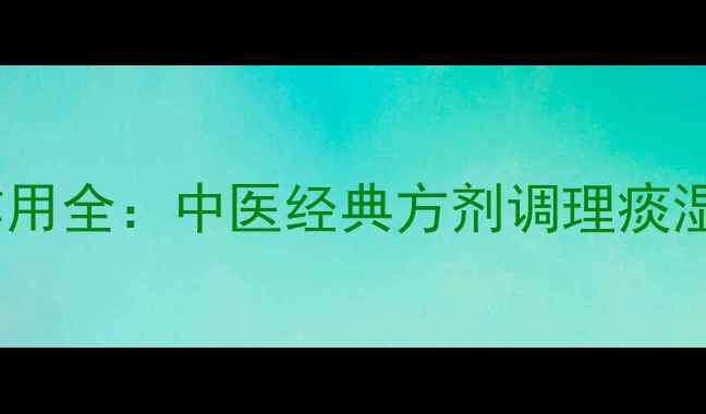 苍附导痰丸的功效与作用全中医经典方剂调理痰湿体质的三大核心价值