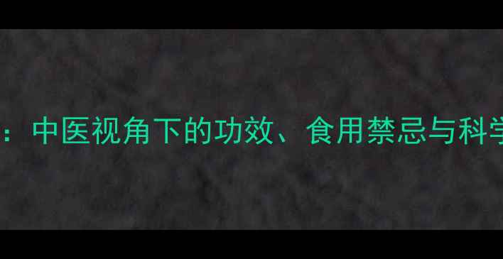茴香养生全中医视角下的功效食用禁忌与科学搭配指南