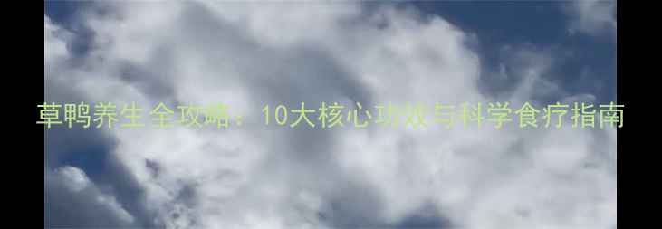 草鸭养生全攻略10大核心功效与科学食疗指南