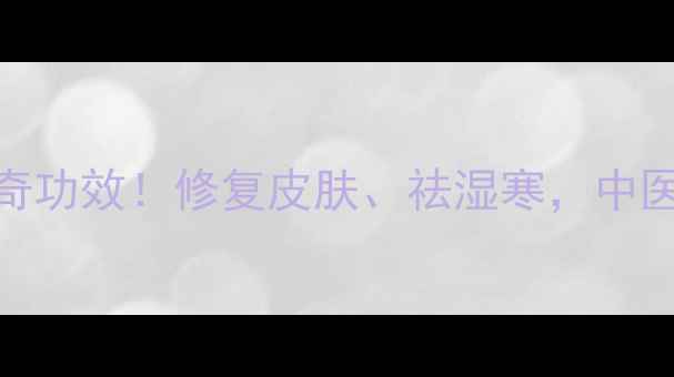 蛇皮膏的10大神奇功效修复皮肤祛湿寒中医传承的养生瑰宝