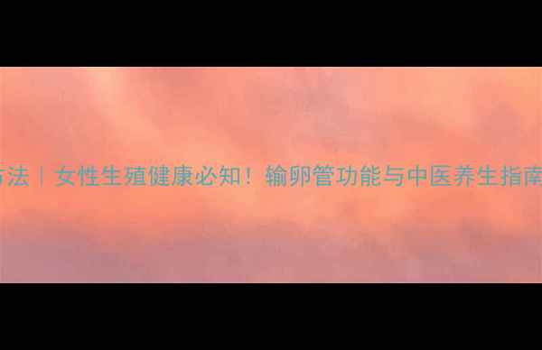 图片 输卵管堵塞调理方法｜女性生殖健康必知！输卵管功能与中医养生指南（附疏通食谱）2