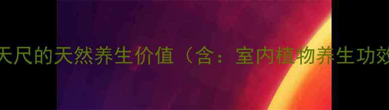 量天尺的天然养生价值含室内植物养生功效
