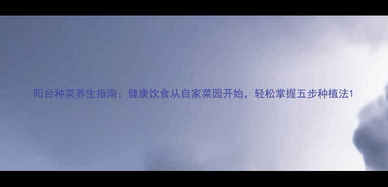 阳台种菜养生指南健康饮食从自家菜园开始轻松掌握五步种植法