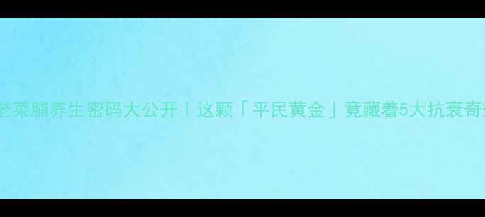 图片 陈年老菜脯养生密码大公开｜这颗「平民黄金」竟藏着5大抗衰奇效！2
