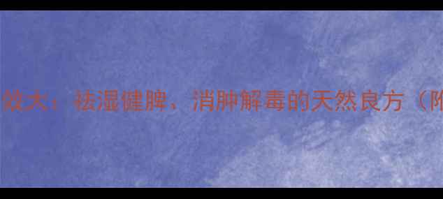 陈皮红豆汤的养生功效大祛湿健脾消肿解毒的天然良方附详细做法与禁忌