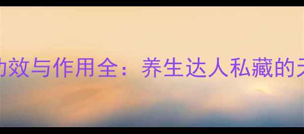 马蹄桑黄的功效与作用全养生达人私藏的天然健康密码