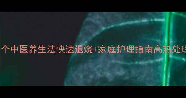 图片 高烧不退别慌张！5个中医养生法快速退烧+家庭护理指南高热处理中医养生家庭护理