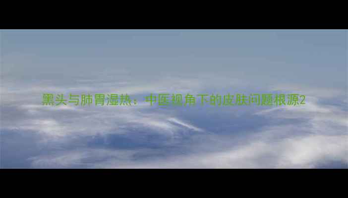 黑头与肺胃湿热中医视角下的皮肤问题根源