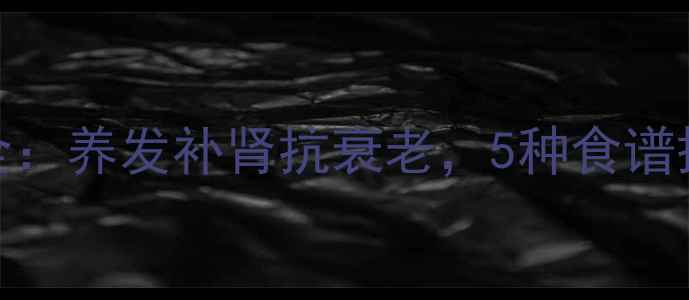黑豆黑米养生功效全养发补肾抗衰老5种食谱搭配吃出健康体魄